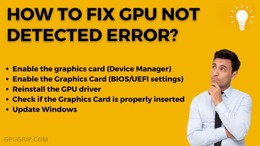 How to Fix GPU not Detected Error? 